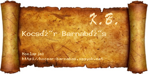 Kocsár Barnabás névjegykártya