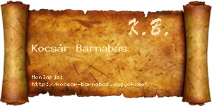 Kocsár Barnabás névjegykártya