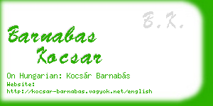 barnabas kocsar business card